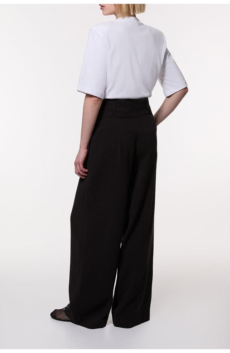 Karen Millen Petite Tailored Wide Leg Trouser, Alternate, color, Black