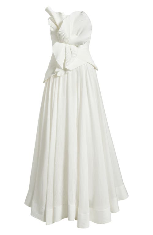 Acler Sageston Strapless Gown In Ivory