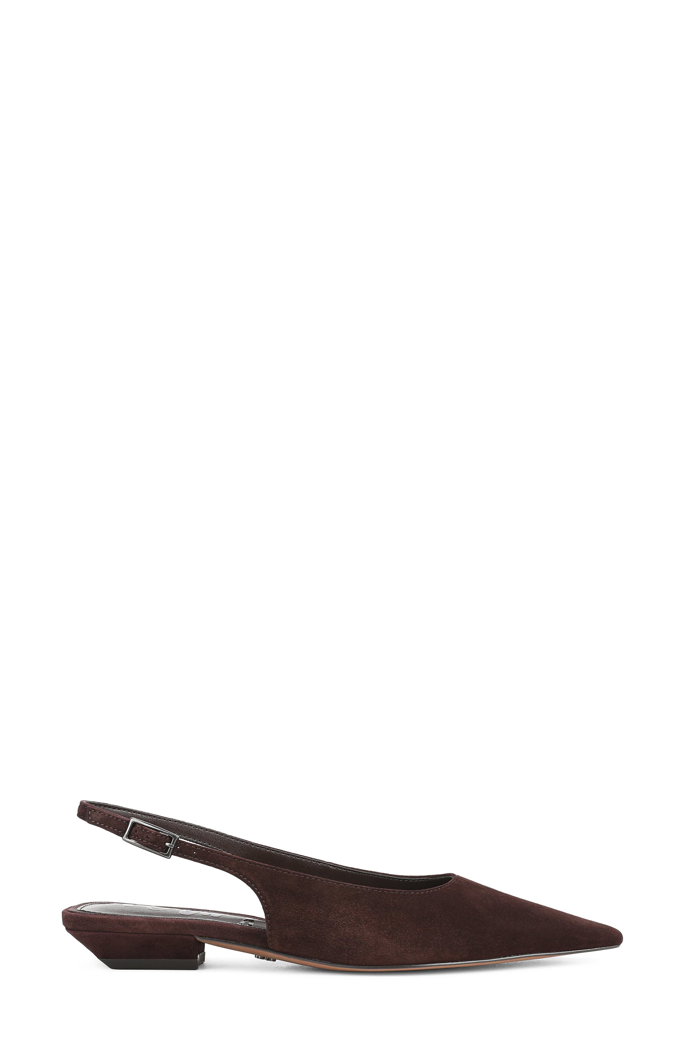 Netty Slingback Pointed Toe Flat, Alternate, color, CAFE NOIR