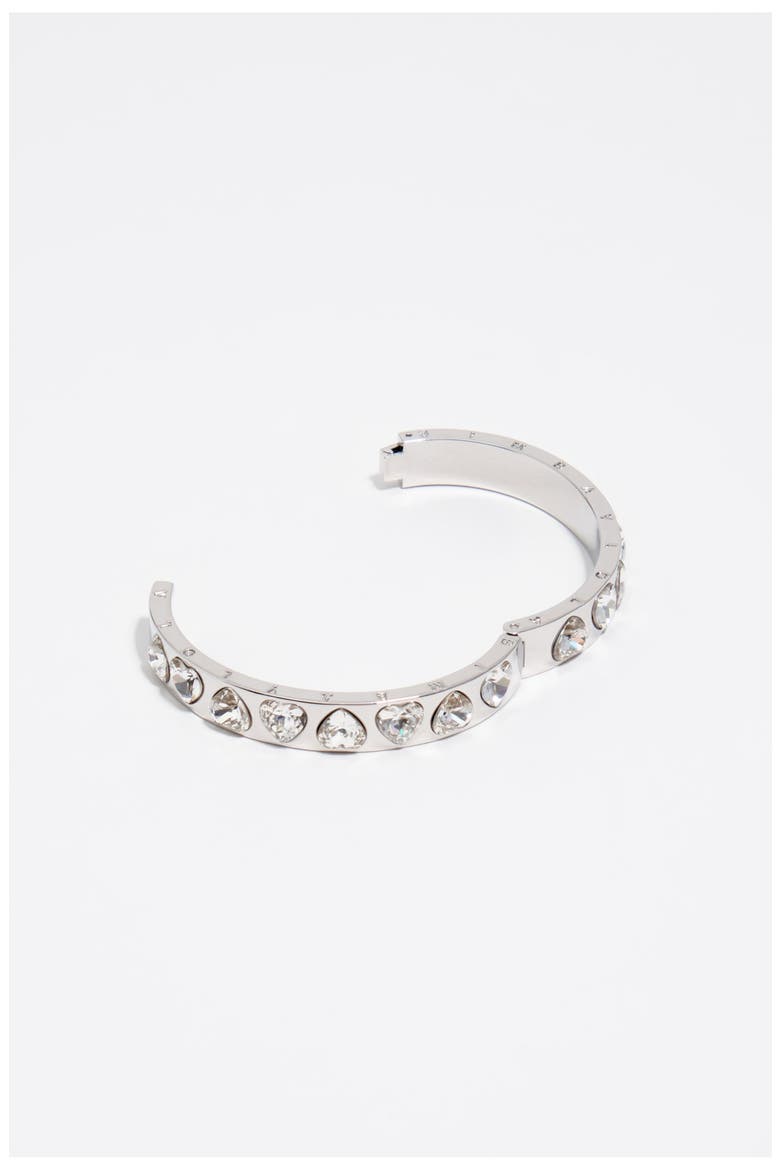 Heart Crystal Bracelet, Alternate, color, DARK SILVER
