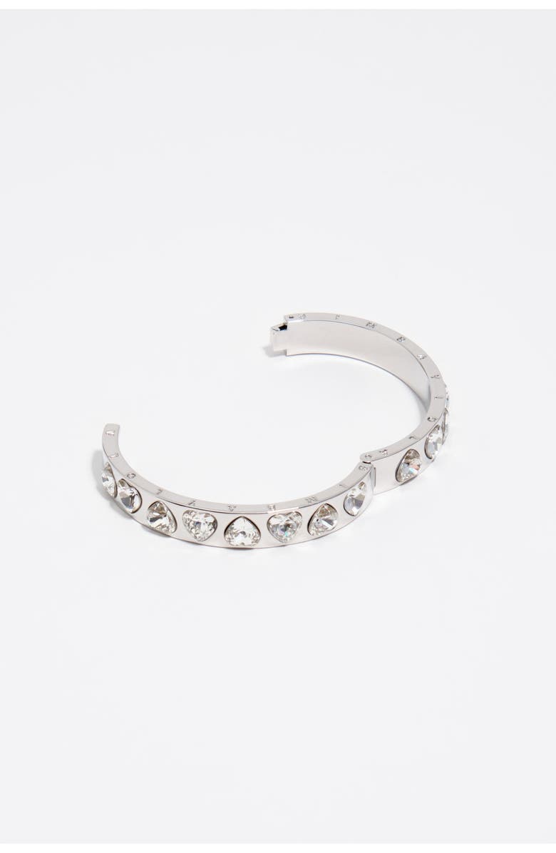 Bimba y Lola Heart Crystal Bracelet, Alternate, color, Dark Silver