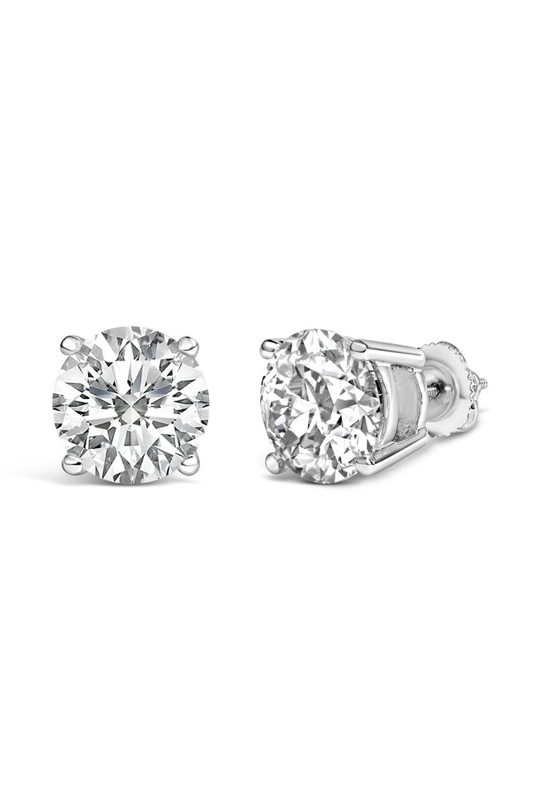 Platinum 5.00 Cttw Round Lab Grown Diamond Solitaire Stud Earrings, Alternate, color, White