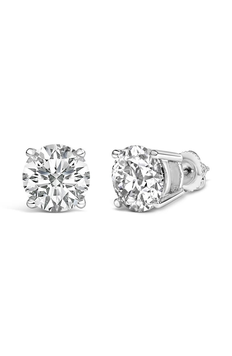 Haus of Brilliance 14K Gold 4.0 Cttw Round Lab Grown Diamond Solitaire Stud Earrings, Alternate, color, White