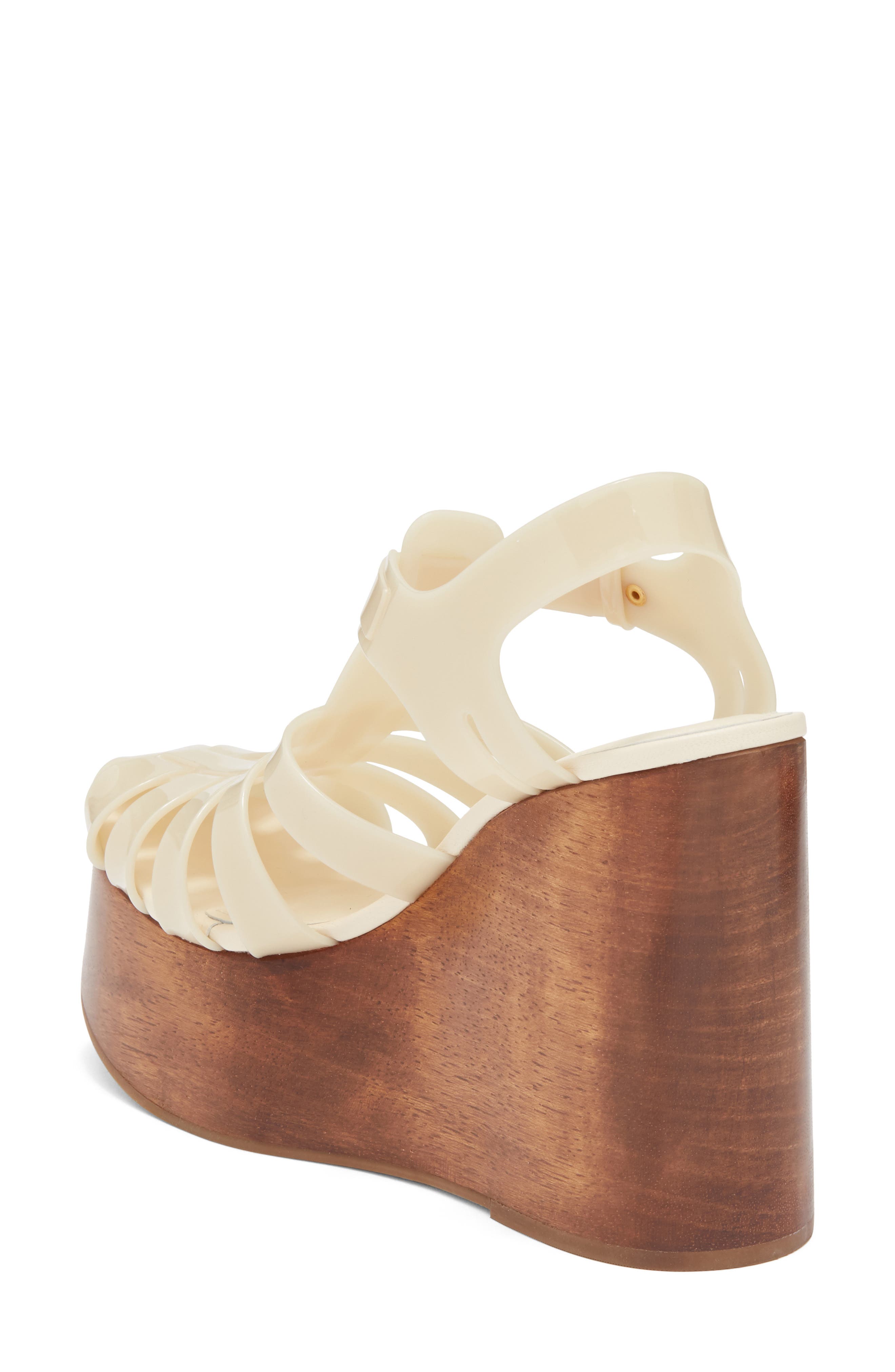 FARM Rio Fisherman Jelly Wedge Sandal, Alternate, color, Ivory