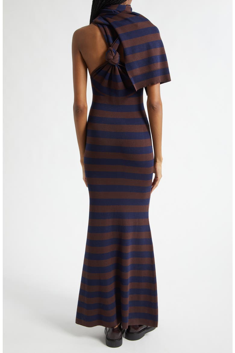 Stripe Back Knot Maxi Sweater Dress, Alternate, color, MIDNIGHT/ TEAK