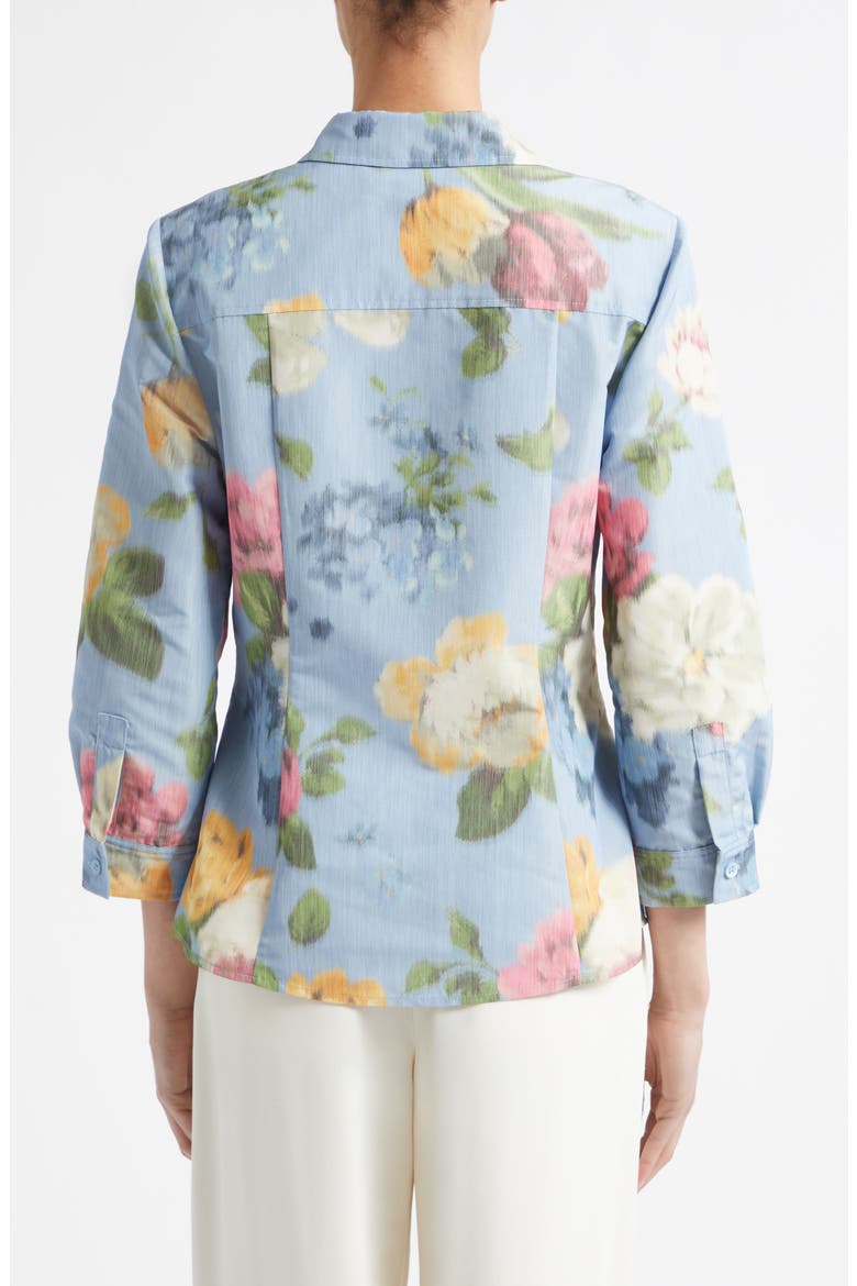 Ana Chiné Floral Print Button-Up Shirt, Alternate, color, CLOUDY BLUE MULTI