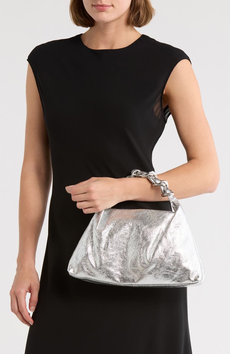 AIMEE Glow Top Handle Handbag, Alternate, color, Space Silver
