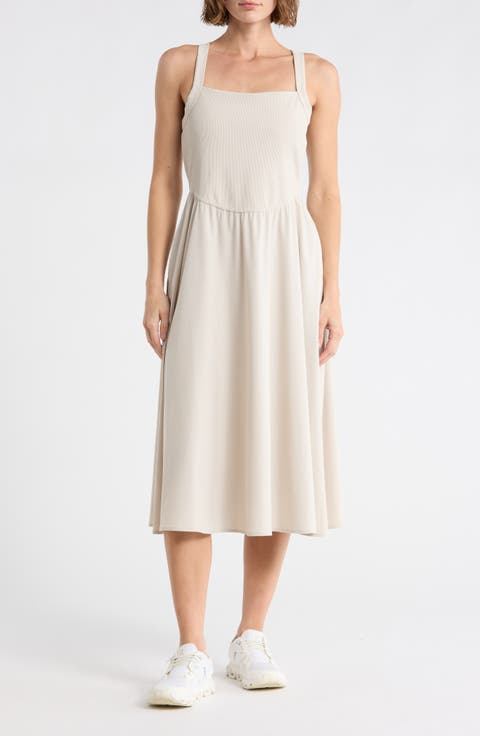 Rib Hybrid Midi Dress