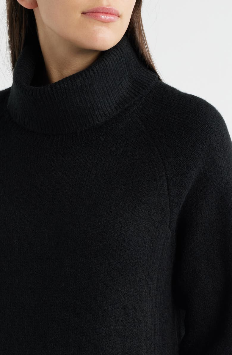 Hatley Swing Turtleneck Long Sleeve Sweater Dress, Alternate, color, Black
