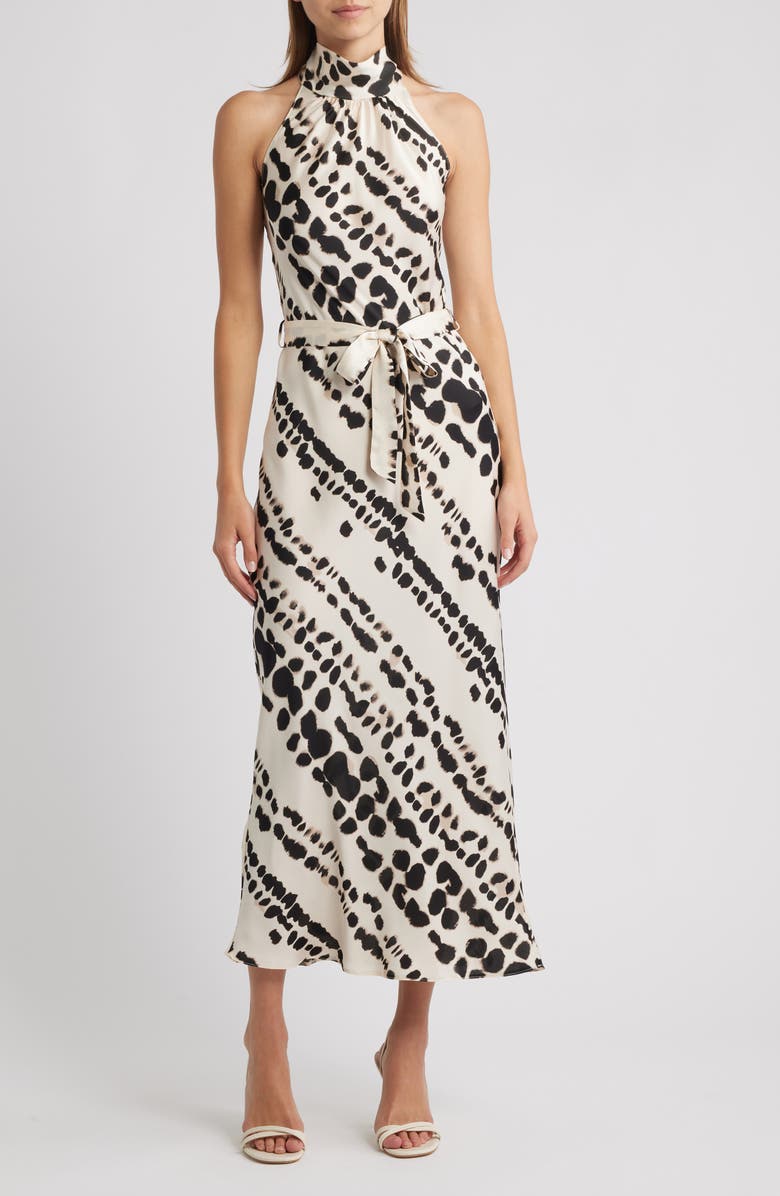 Friends Like These Sleeveless Satin Maxi Dress, Main, color, Neutral