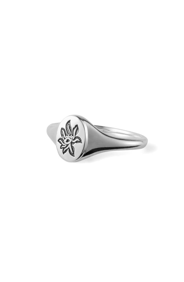 LOUPN Lotus Signet Ring, Alternate, color, Silver
