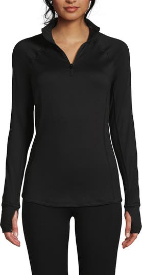 Lands' End Women's Baselayer Cozy Thermaskin Turtleneck Top - Large - Black