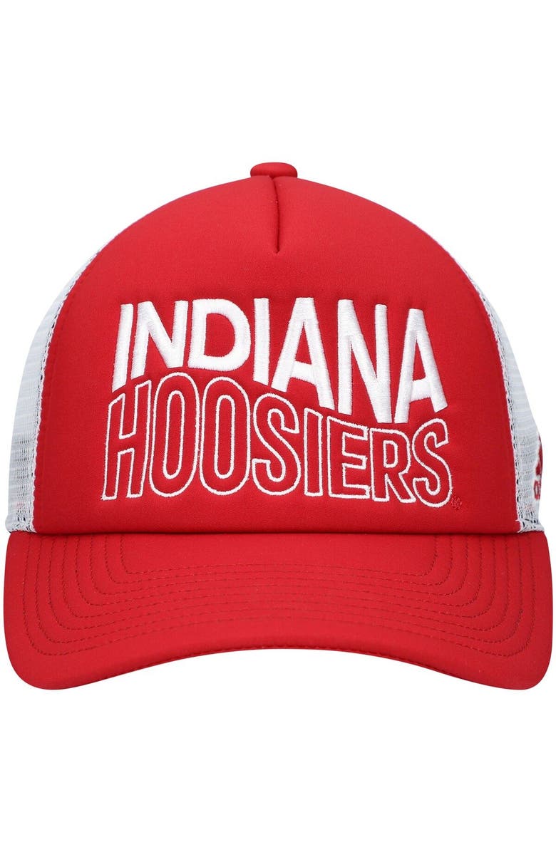 adidas Men's adidas Crimson/White Indiana Hoosiers Wave Foam Trucker Snapback Hat, Alternate, color, Crimson