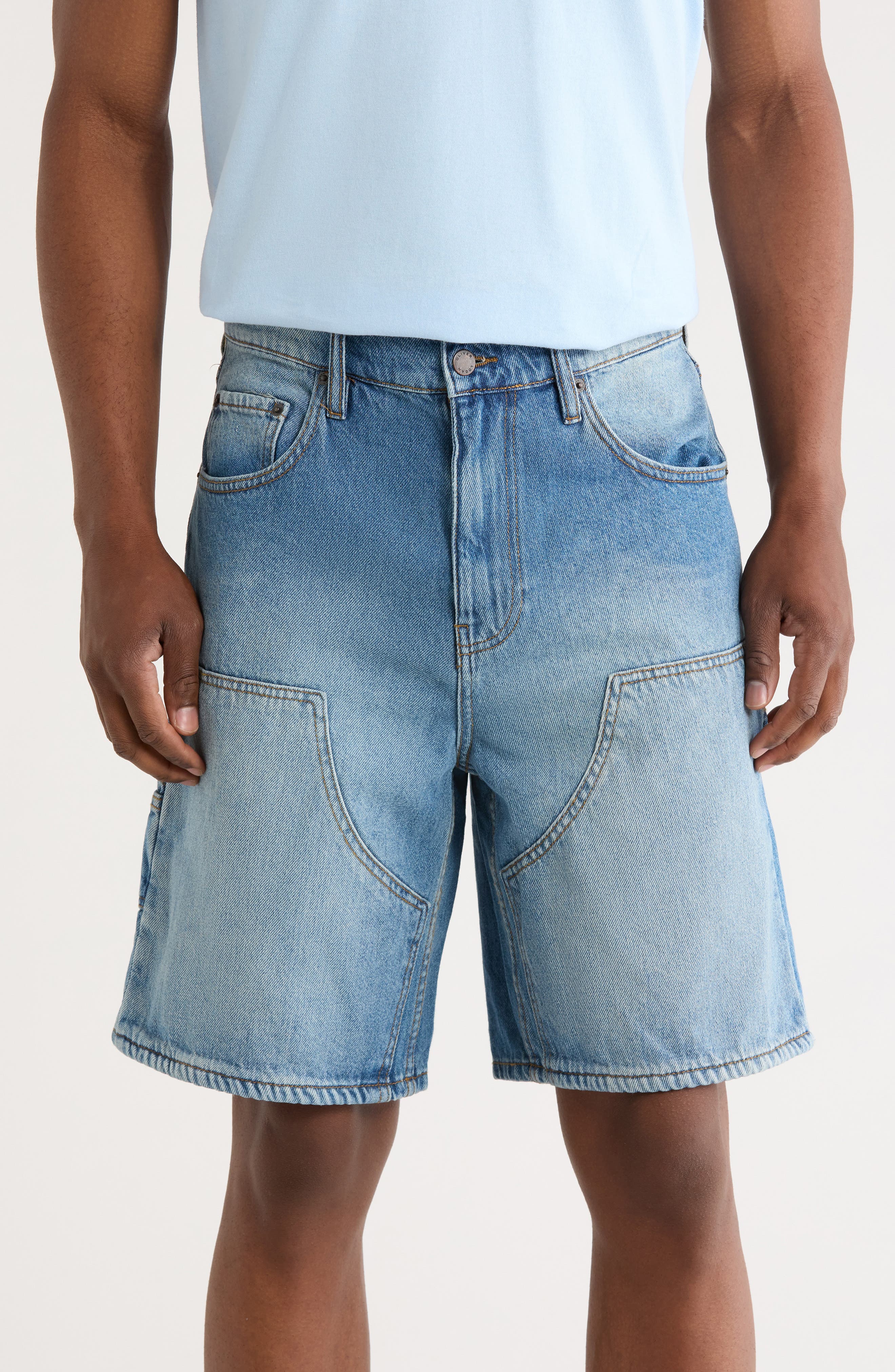 Loose Denim Carpenter Shorts