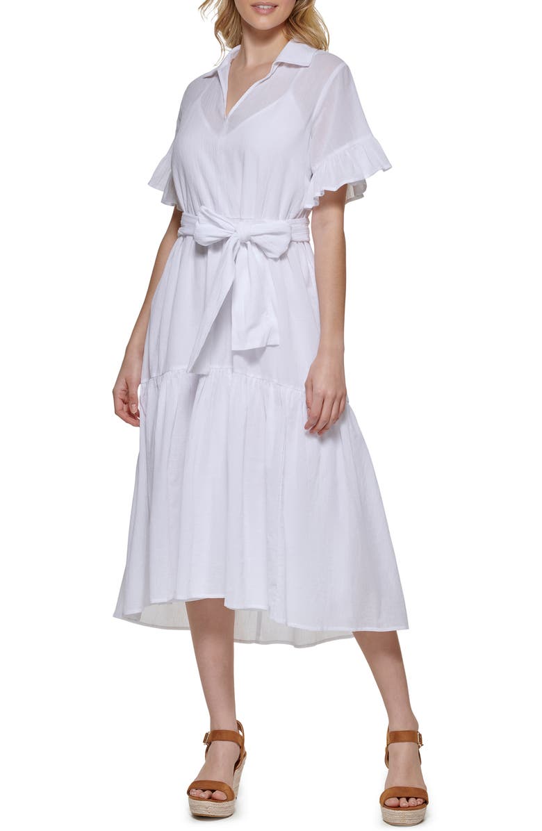 Tommy Hilfiger Short Sleeve Cotton Shirtdress, Main, color, 