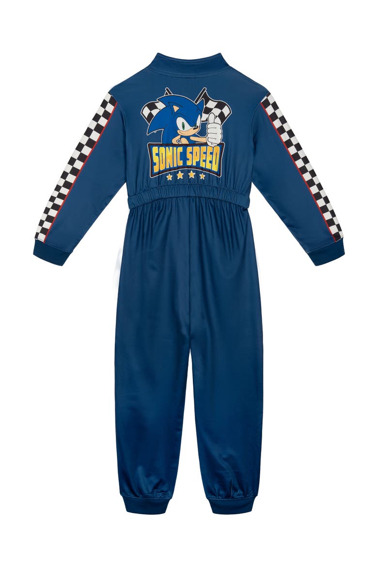 Sonic the Hedgehog Racing One Piece Coverall, Alternate, color, Sonic Navy