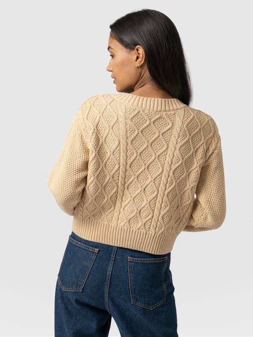 Saint + Sofia Bronte Cable Cardigan In Yellow