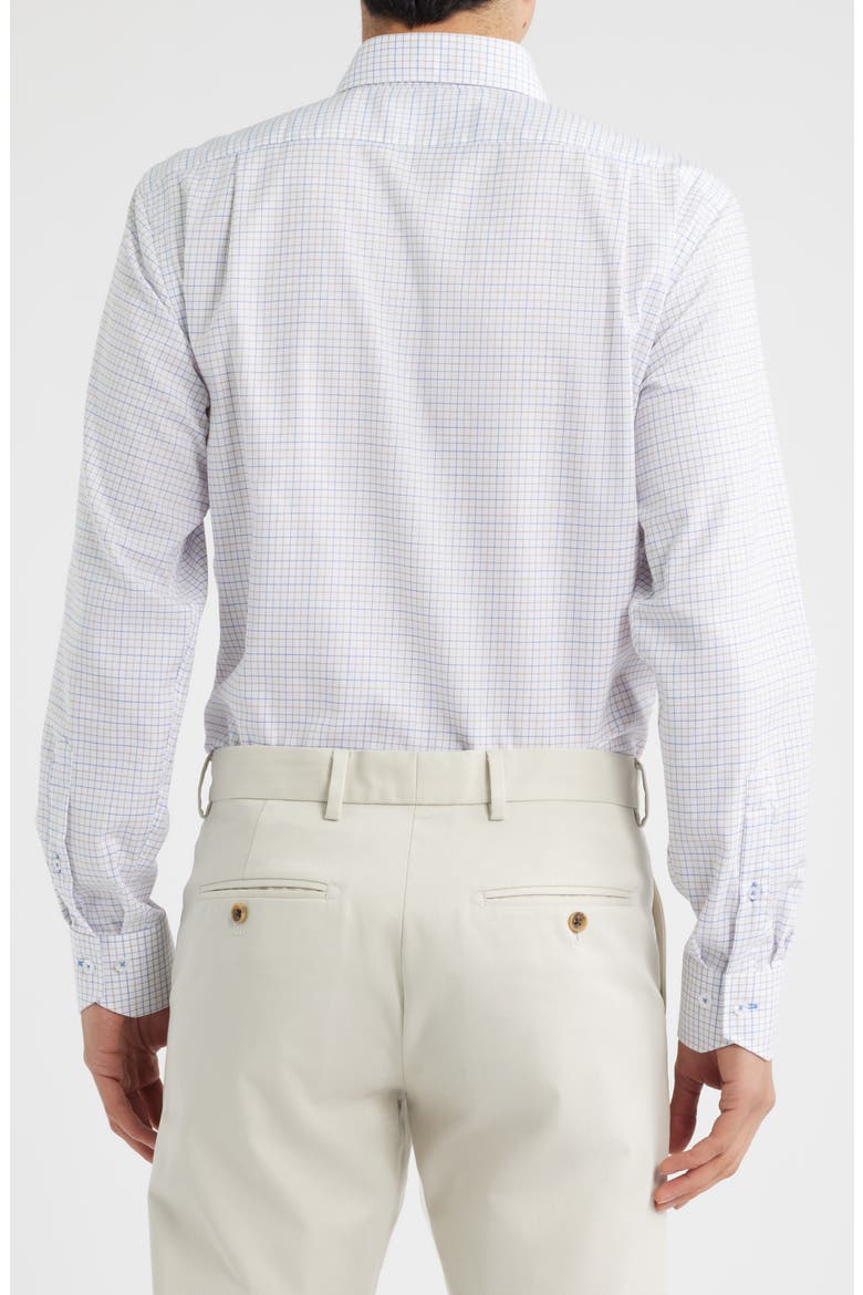 Trim Fit Tattersall Check Cotton Twill Dress Shirt, Alternate, color, WHITE