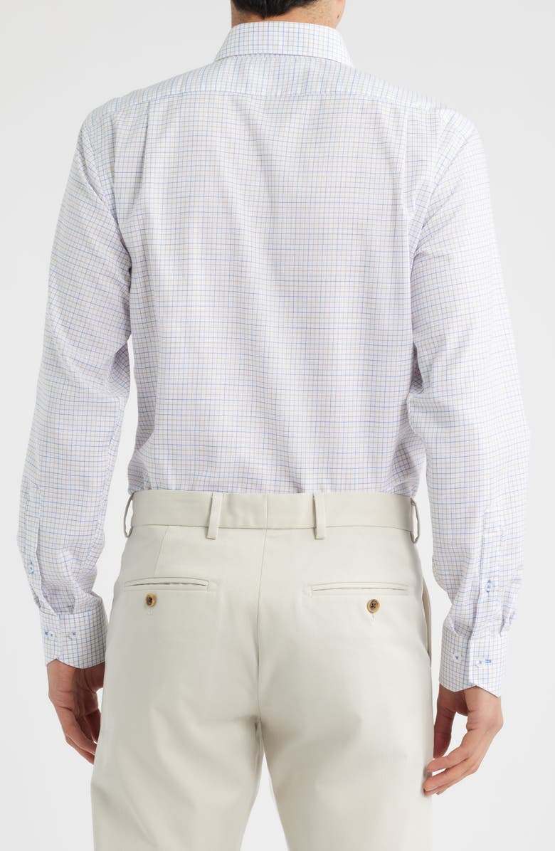 Lorenzo Uomo Trim Fit Tattersall Check Cotton Twill Dress Shirt, Alternate, color, White