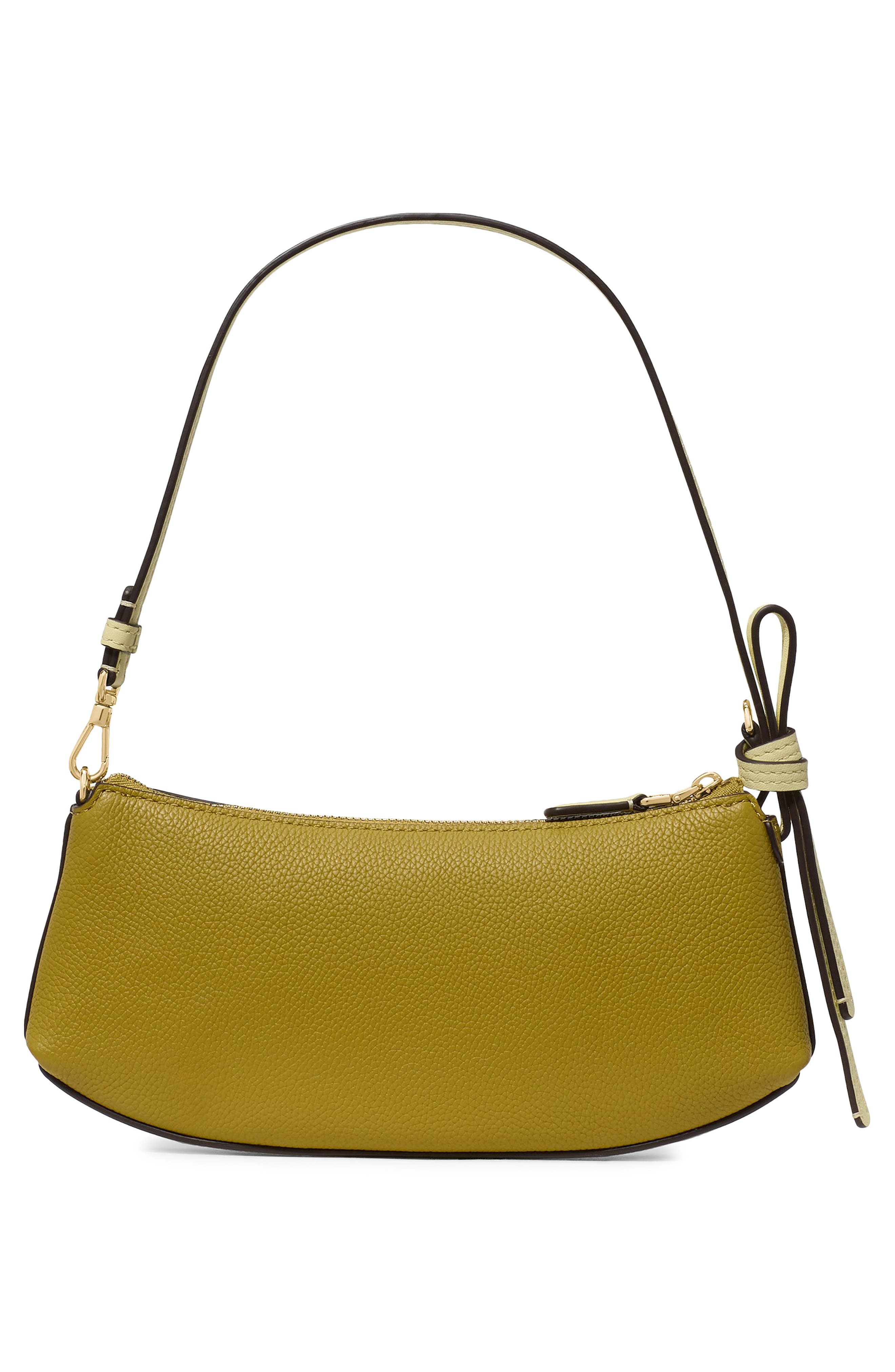 Kate Spade New York loop colorblock pebble leather pochette shoulder bag, Alternate, color, Laurel Leaf