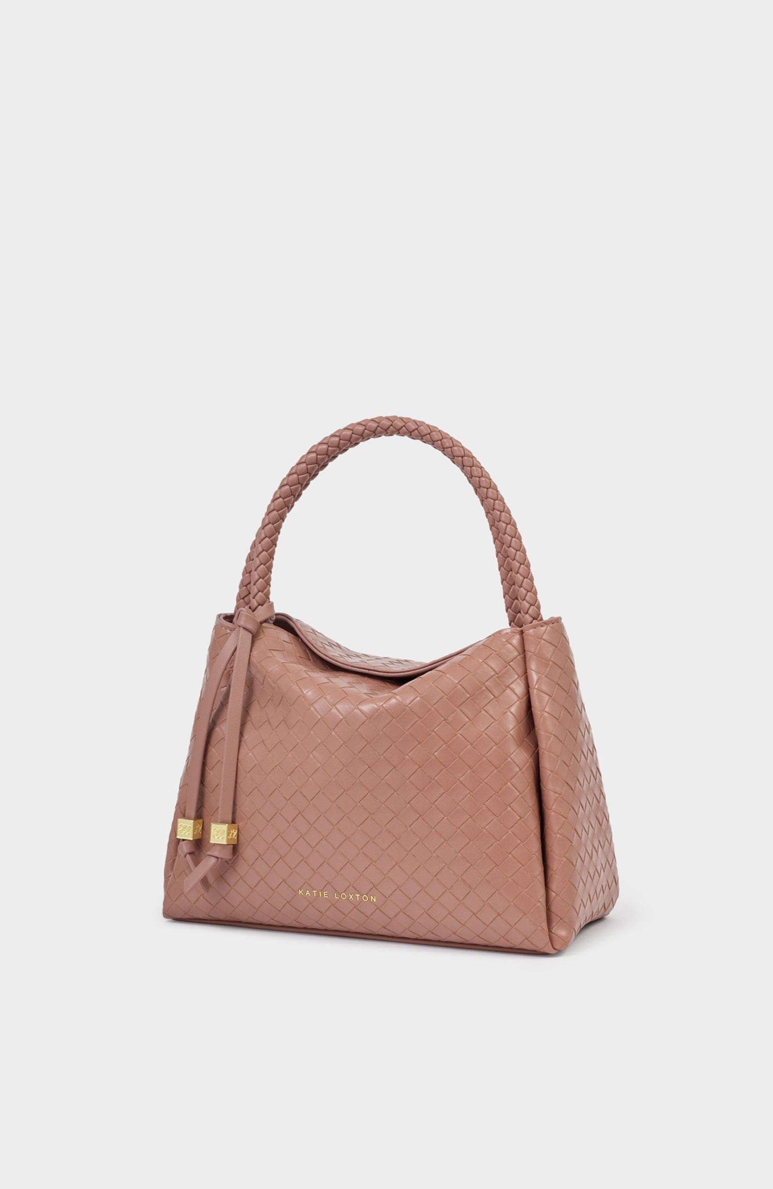 Katie Loxton Nova Woven Texture Top Handle Bag, Alternate, color, Pink Clay