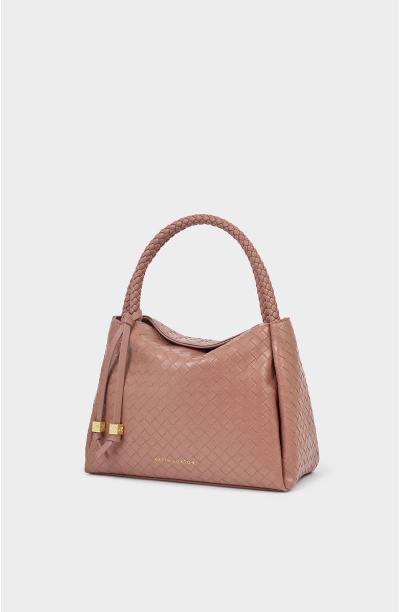 Katie Loxton Nova Woven Texture Top Handle Bag, Alternate, color, Pink Clay