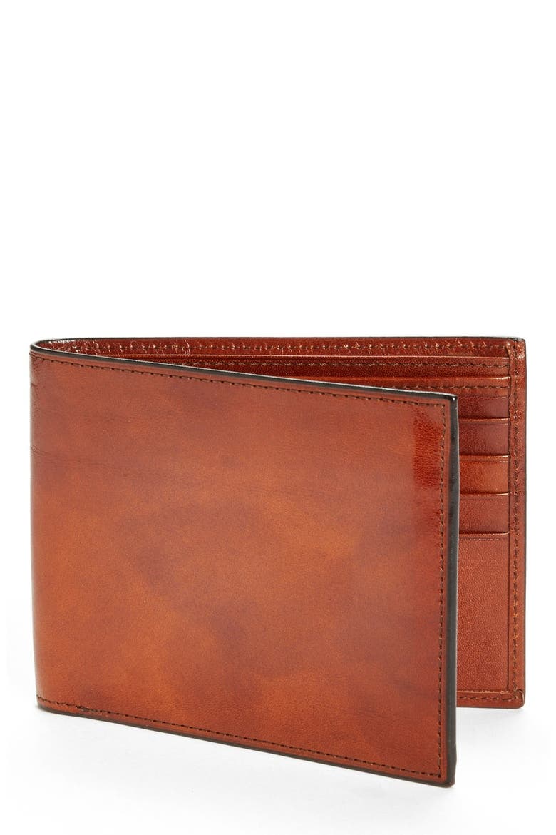 ID Flap Leather Wallet, Main, color, AMBER
