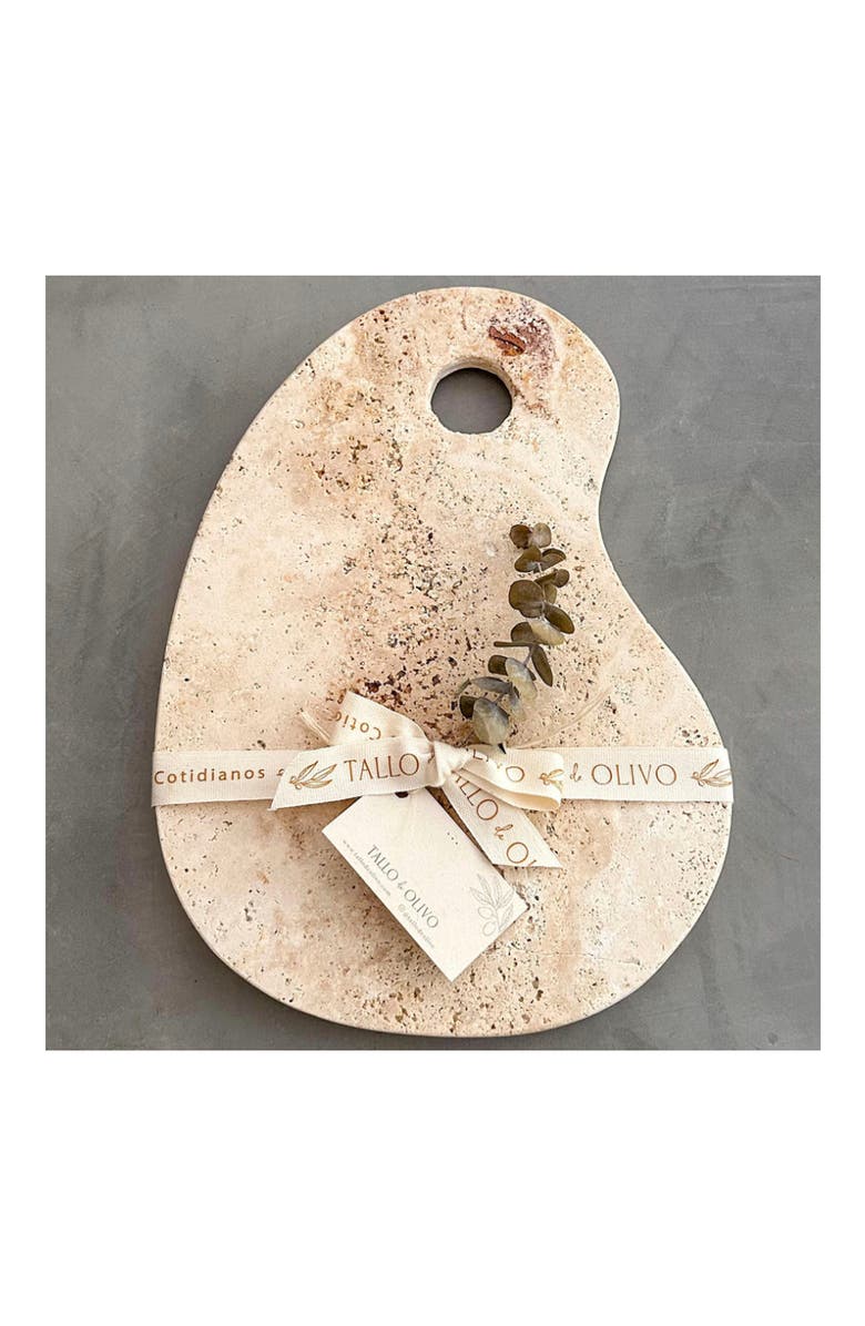 Tallo de Olivo Marble Cheese Board, Alternate, color, Cream