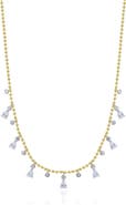 The Lovery Fine Jewelry Alternating CZ Station Dangle Bead Necklace