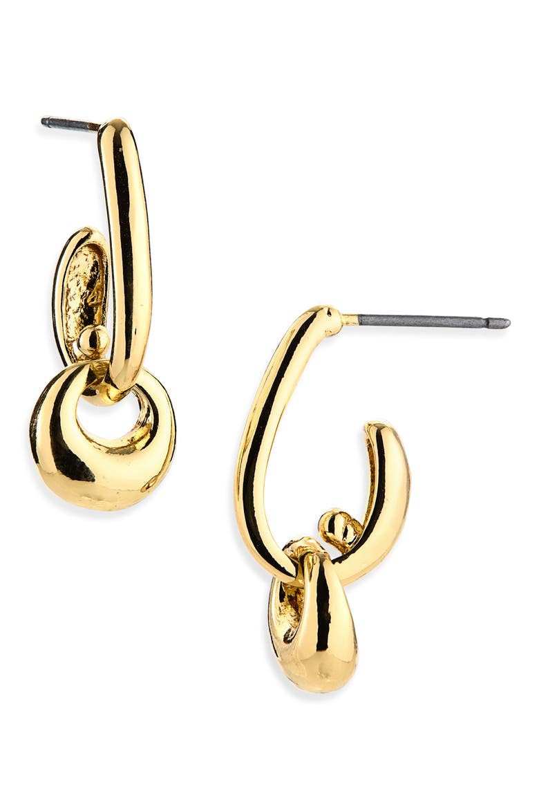 Interlocking Double Drop Earrings, Main, color, GOLD
