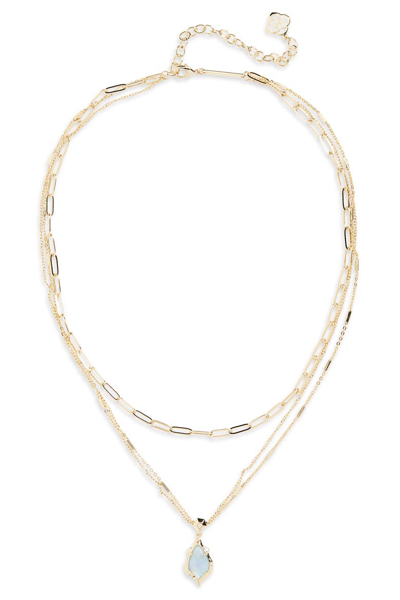 Adriana Scallop Multistrand Necklace, Main, color, GOLD SKY BLUE ABALONE