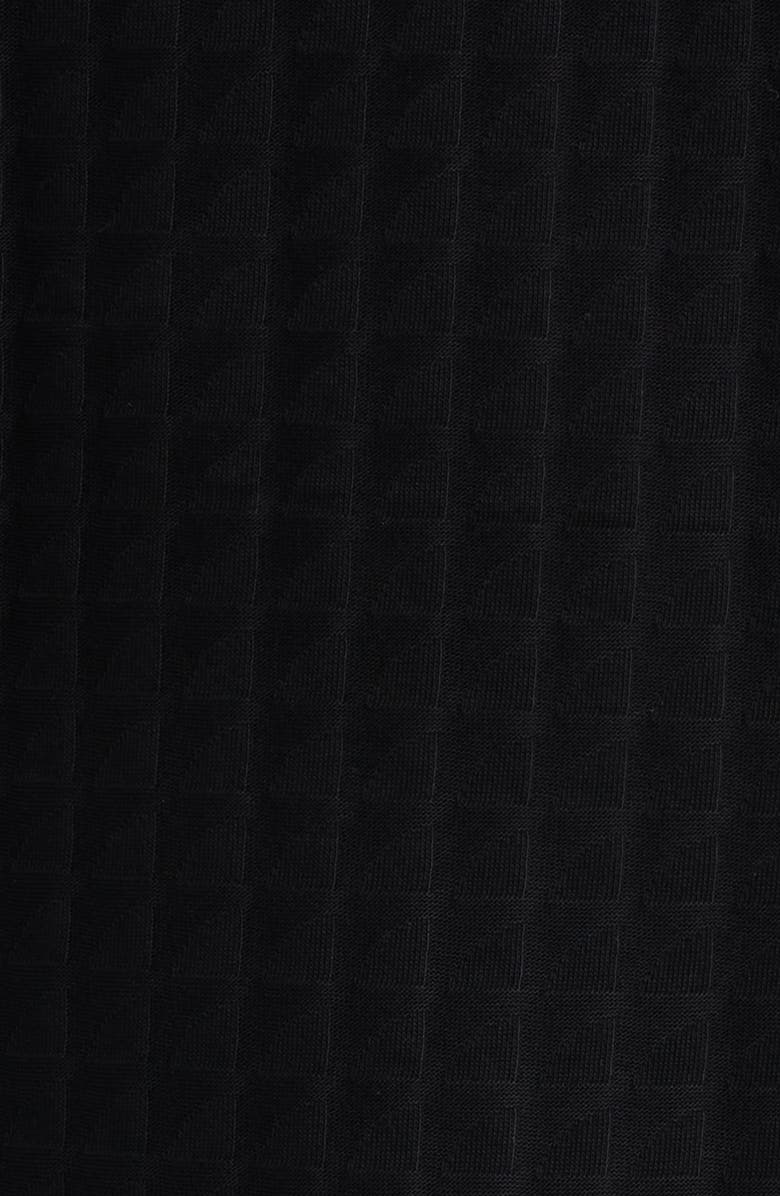 Emporio Armani Textured Cotton Polo, Alternate, color, Black