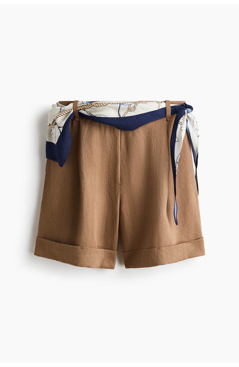 H&M Scarf-detail Shorts, Main, color, 