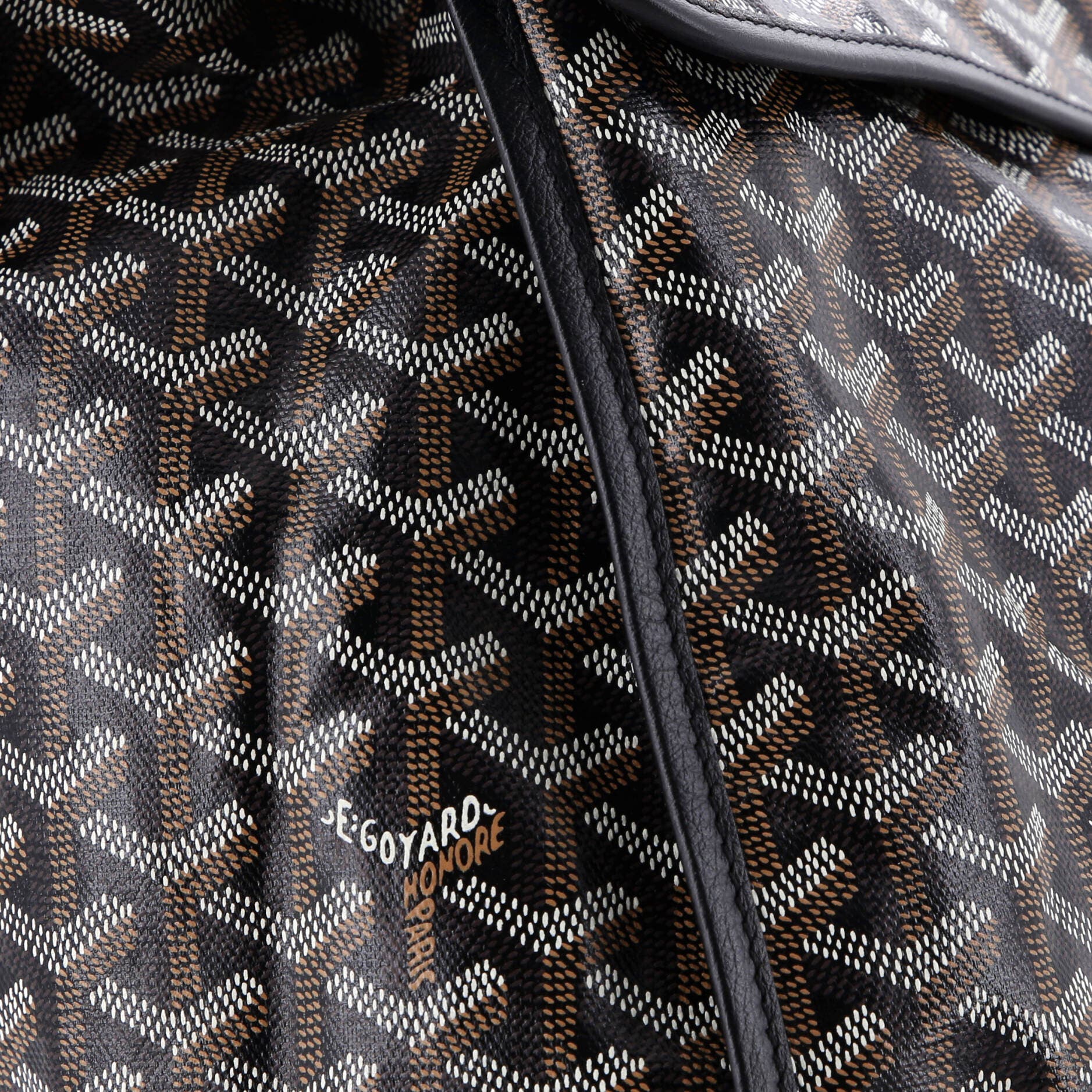 Pre-Owned Goyard Saint Leger Briefcase Backpack Coated Canvas, Alternate, color, Black