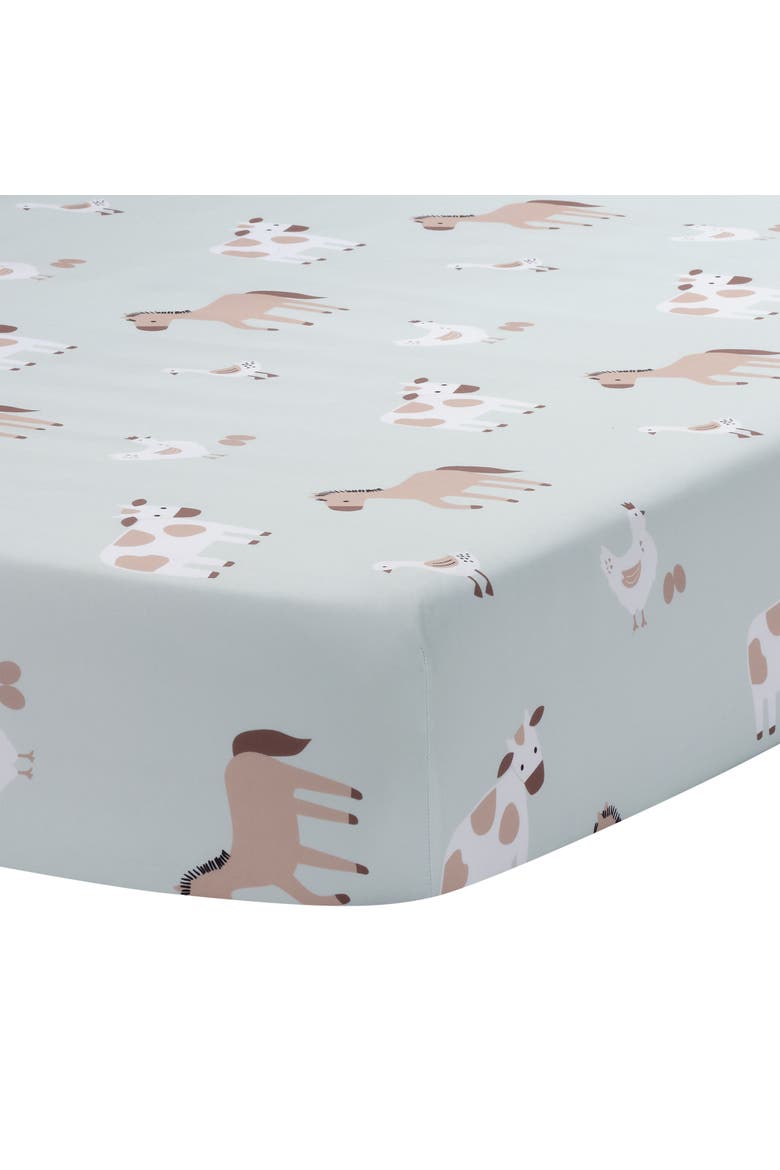 Farmyard Friends 3-Piece Infant Baby Nursery Crib Bedding Set, Alternate, color, Cream