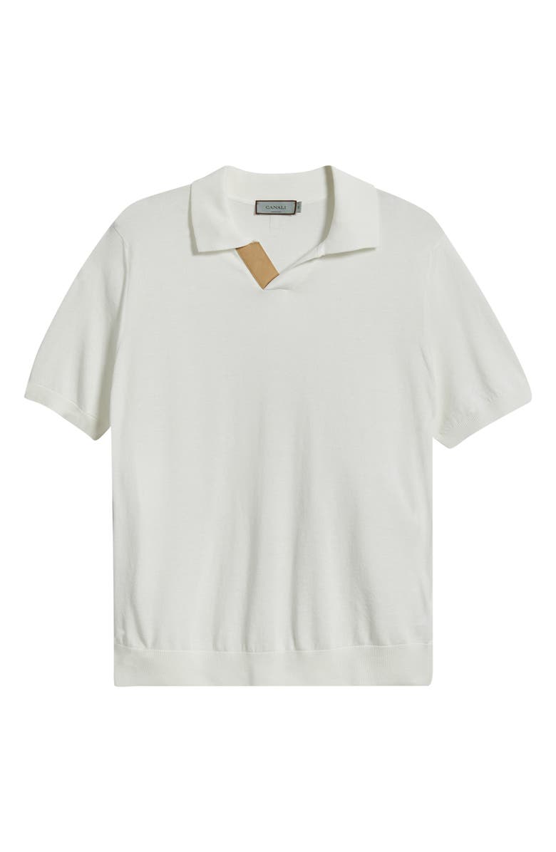 Canali Regular Fit Johnny Collar Polo, Alternate, color, White