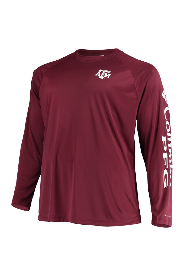 Men's Columbia Maroon Texas A&M Aggies Big & Tall Terminal Tackle Omni-Shade Long Sleeve Raglan T-Shirt, Alternate, color, Maroon