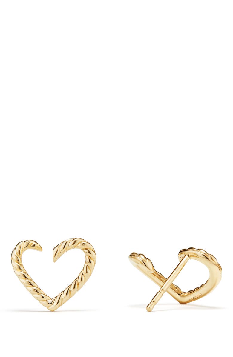 David Yurman Cable Heart Earring in 18K Gold, Alternate, color,