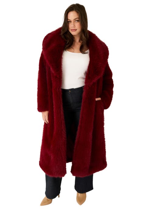 Shaggy Faux Fur Coat (Plus Available)