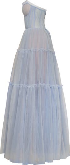 Milla Cloudy Blue Tulle Maxi Dress With Ruffled Skirt Nordstrom