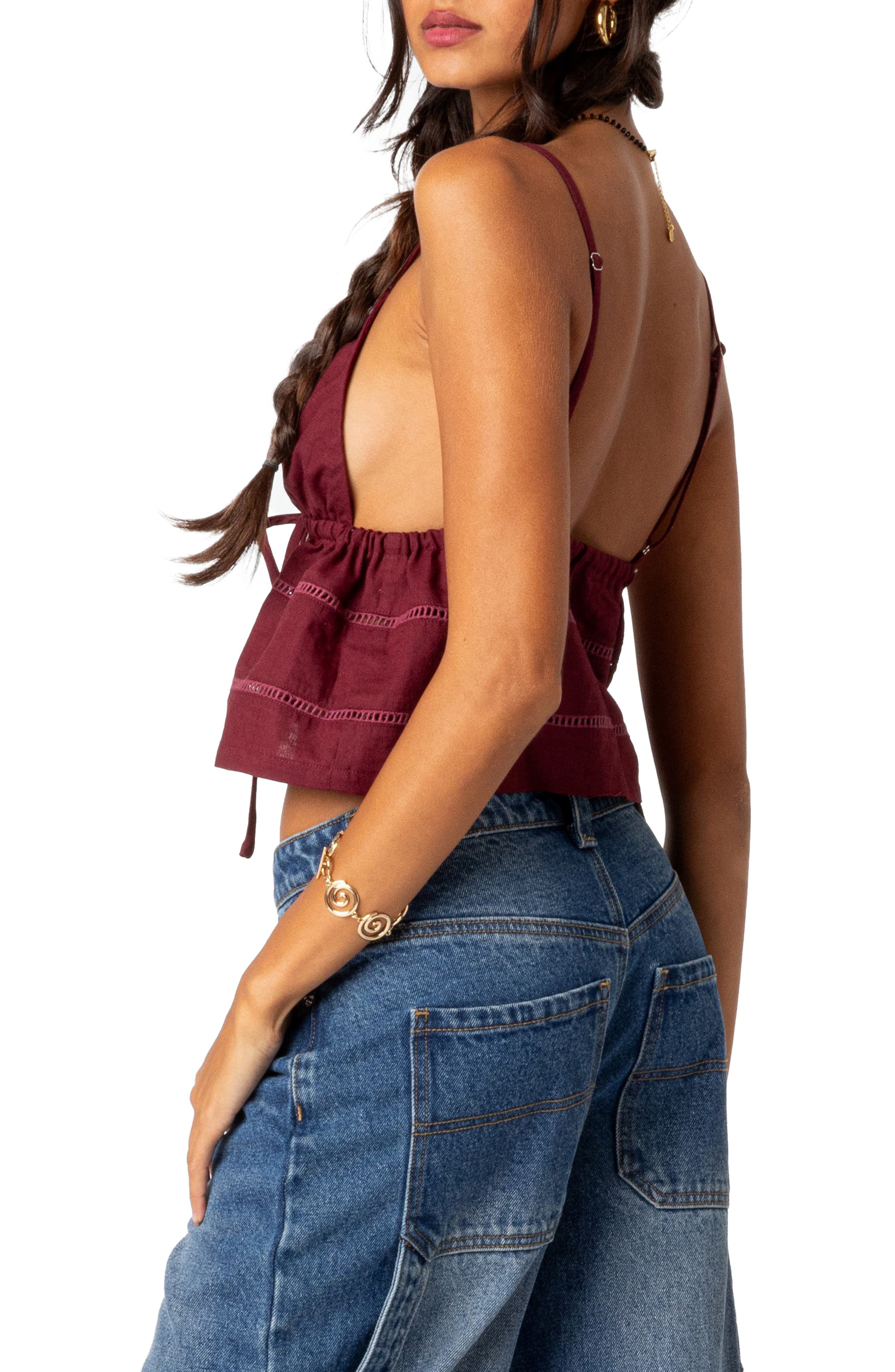 Candy Tie Front Crop Camisole - image 2