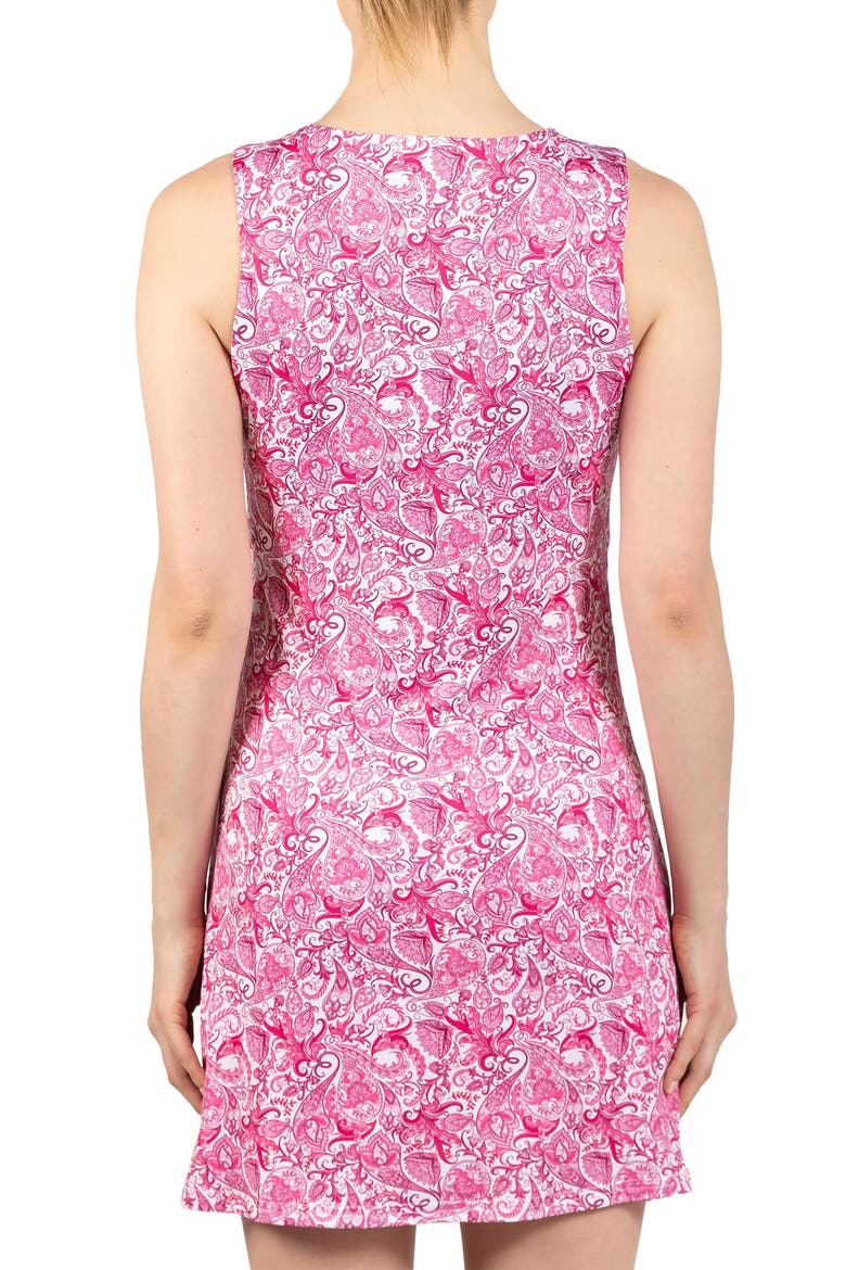 Paisley Print Sleeveless Performance Dress, Alternate, color, PINK