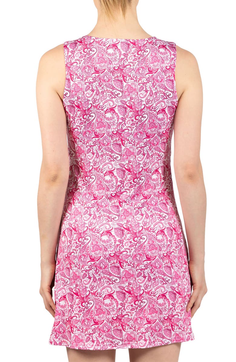 TailorByrd Paisley Print Sleeveless Performance Dress, Alternate, color, Pink