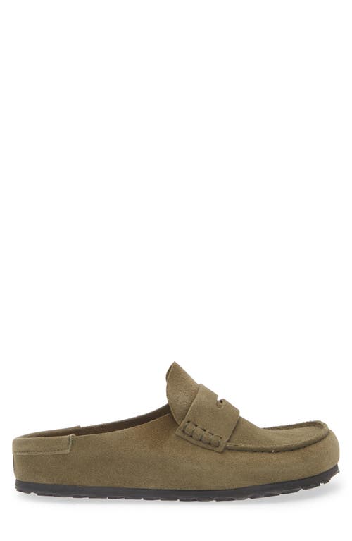Birkenstock Naples Wrapped Suede Slippers In Green