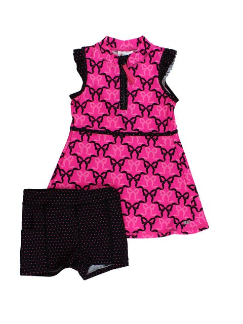 Girls UPF50+ Sleeveless Zip Ruffle Sleeve Active Dress