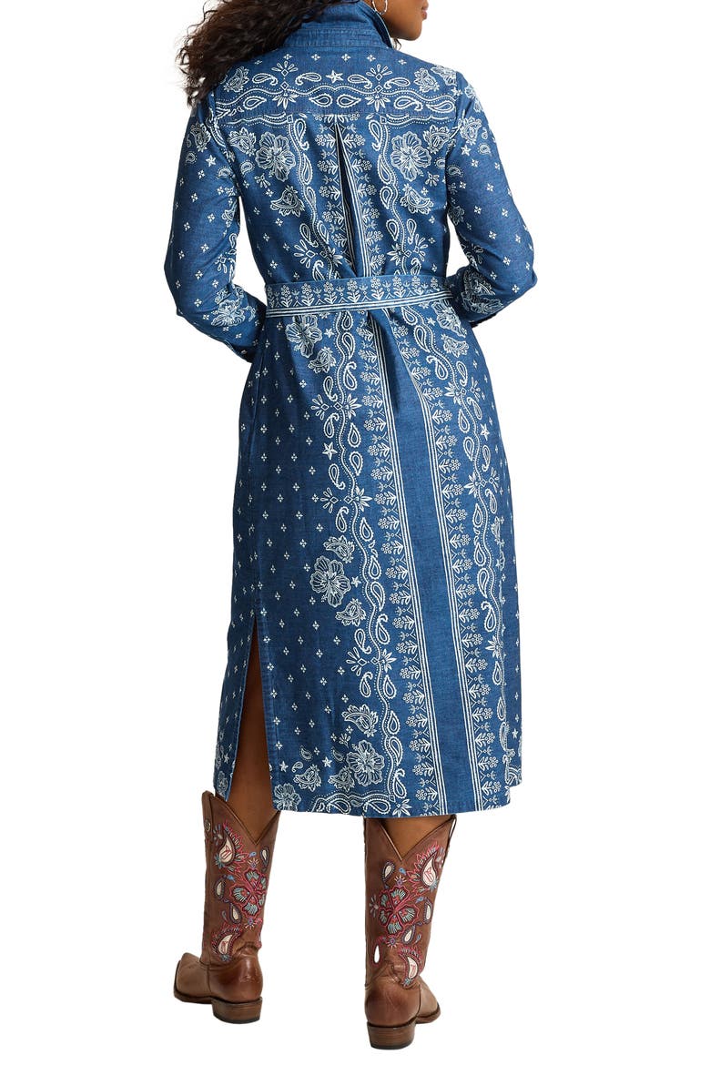 Bandana Bay Midi Shirtdress, Alternate, color, MIDNIGHT BAY WASH