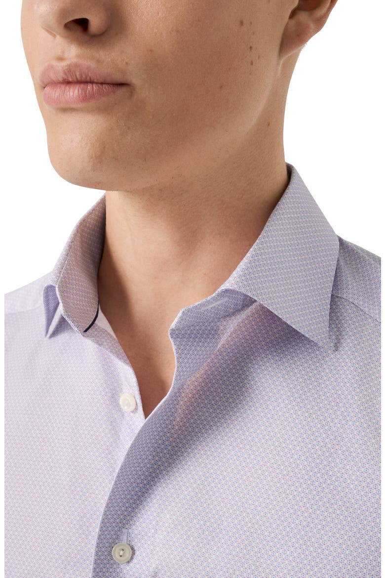 Slim Fit Geometric Pattern Cotton Dress Shirt, Alternate, color, LIGHT PURPLE