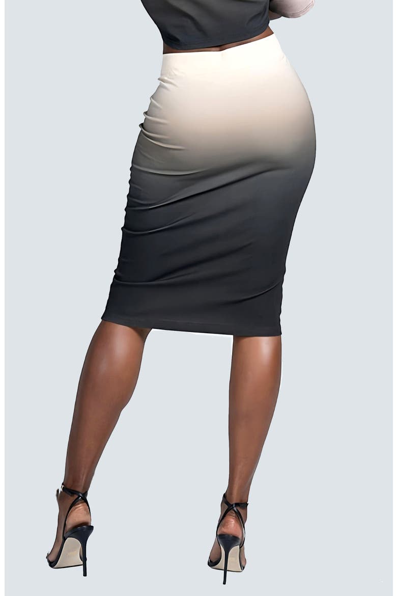 Ombré Perfect Pencil Skirt, Alternate, color, BLACK