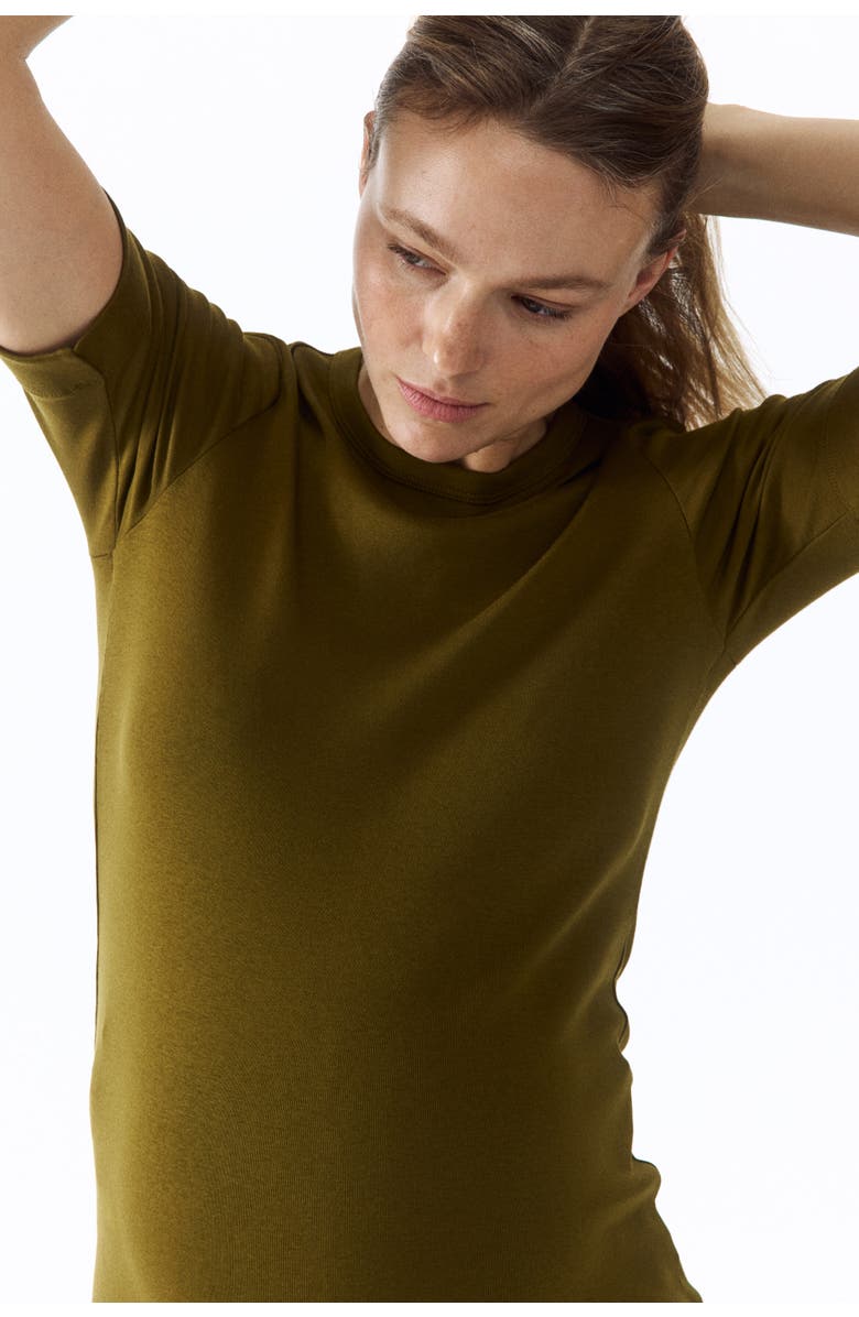 H&M Mama Fitted T-shirt, Alternate, color, Olive Green