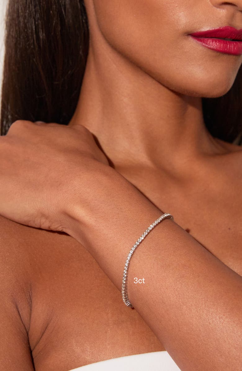 Aurate New York Lab Grown 3ct White Sapphire Tennis Bracelet, Alternate, color, Sterling Silver